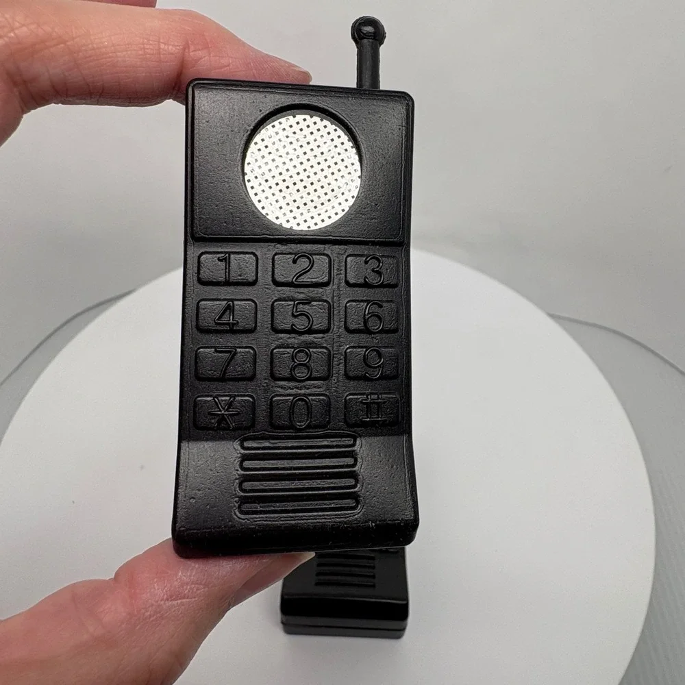 2 Miniature Walkie Talkie Toy Set Black Plastic Action Figure Prop Spy *pretend